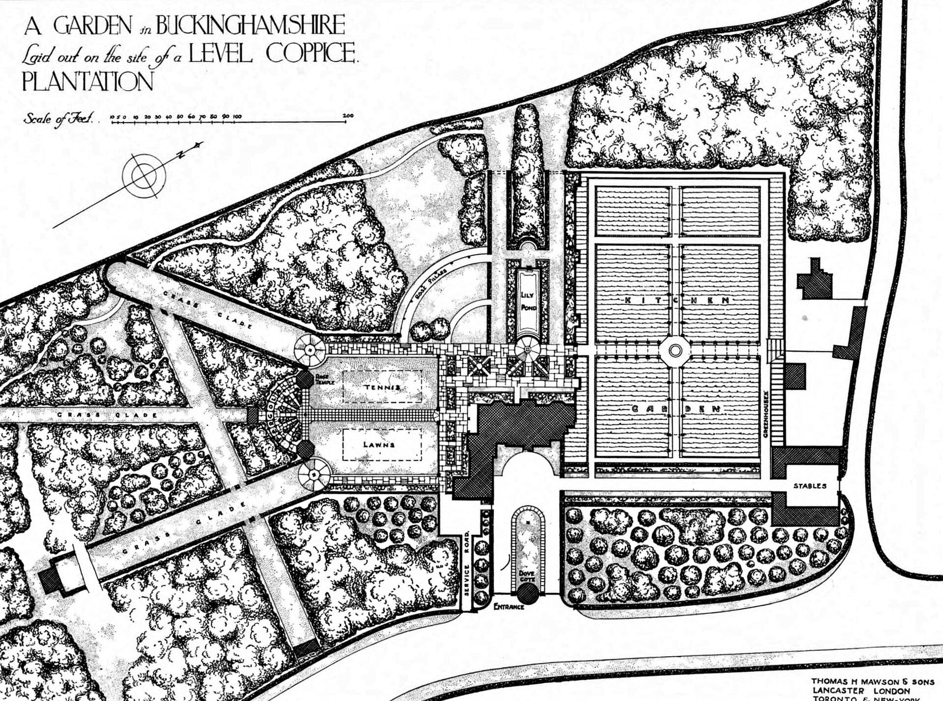 Plan d'aménagement paysager dessiné avant travaux
